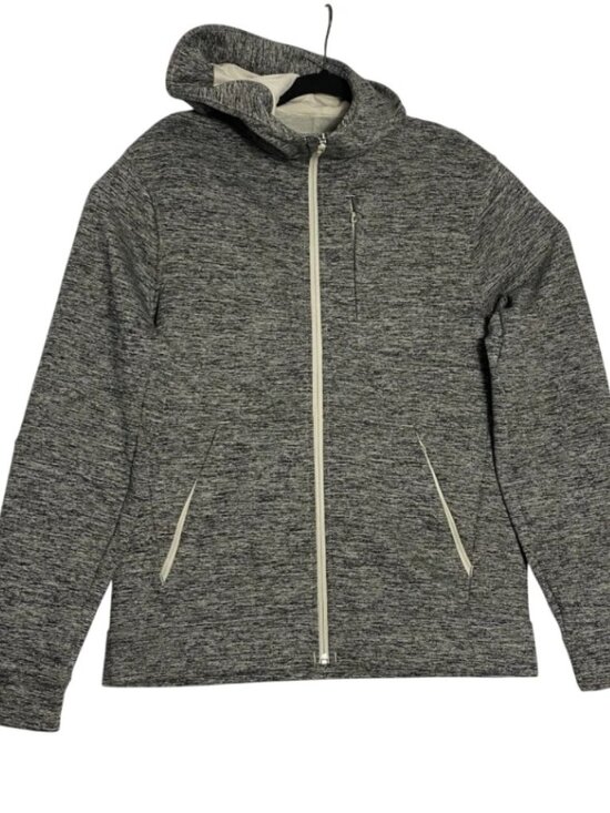 Lululemon Athletica Mens Grey White Full Zip Hoodie Workout Jacket Size Medium - Picture 1 of 6